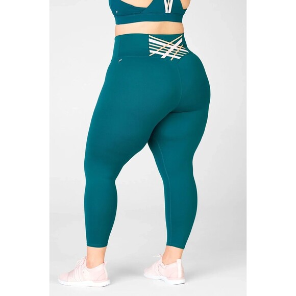 Fabletics Boost PowerHold High-Waisted 7/8 Leggings Teal 1X - Picture 1 of 13